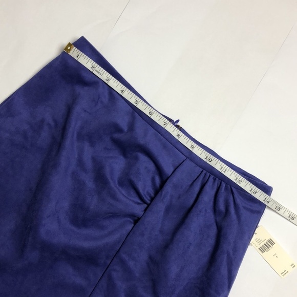 ❤️ 4 ❤️ NWT Anthro Skirt Ruched Asymmetrical Slit Faux Suede​ - Picture 7 of 8